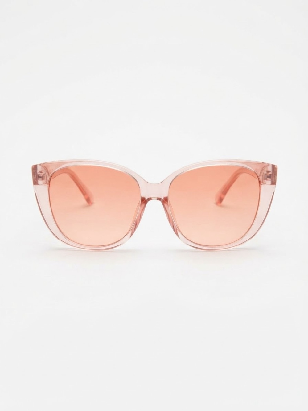 Trendy Oversized Cat-Eye Sunglasses Translucent Peach/Pink Frames Gradient lense